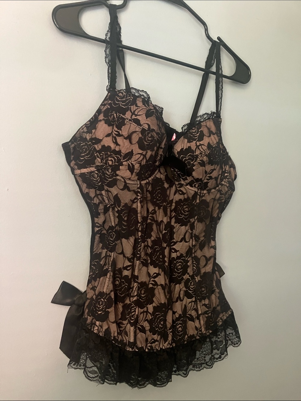 Agent Provocateur Black Lace Overlay Tan Bustier Corset Peplum - Picture 3 of 10